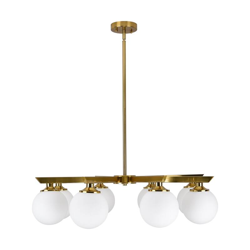 8-Light Modern Linear Chandelier - Gold