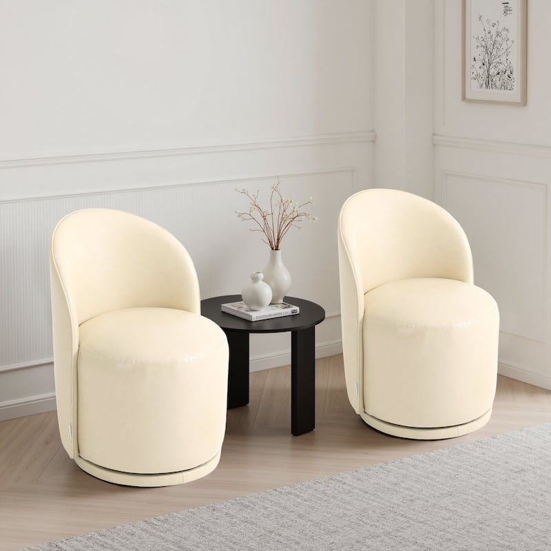 UIXE 2 Set Modern Upholstered Swivel Armless Side Dining Chairs