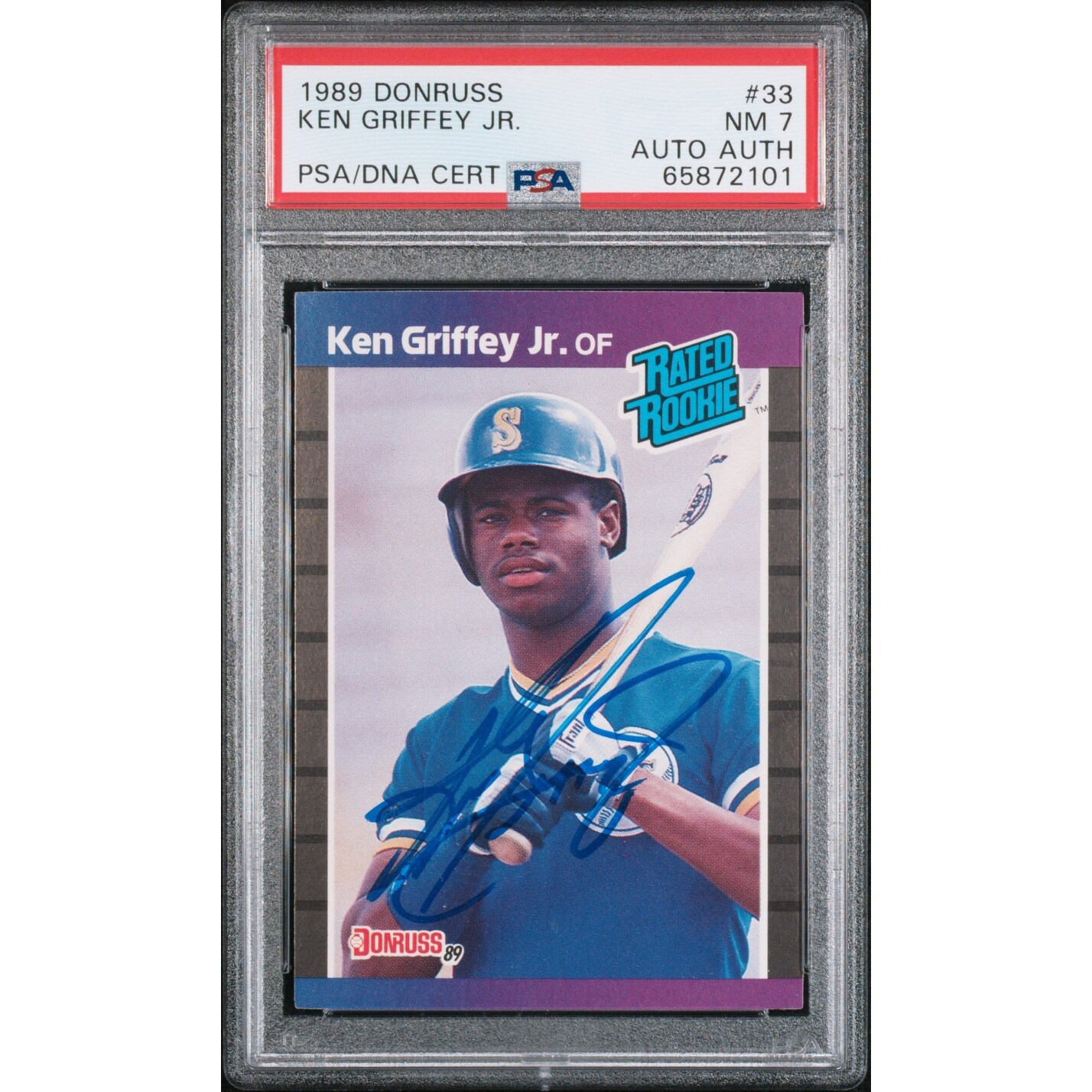 Ken Griffey Jr 1989 Donruss Signed Rookie Card #33 Auto Graded PSA 7  65872101 - 8'6" x 11'6" - Bed Bath & Beyond - 40998033