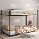 preview thumbnail 1 of 7, Twin Twin Bunk Black with White Mesh Guard Rail Black - Twin
