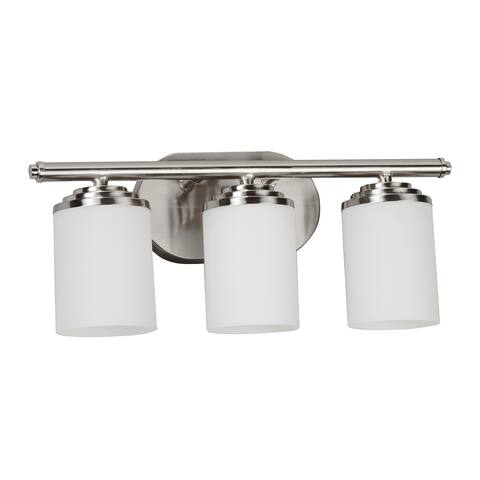 AFX Waterford Satin Nickel LED Vanity with White Glass