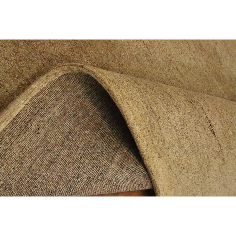 Hand Knotted Oriental 100% Wool Carpet Modern Solid Beige & Ivories Gabbeh Area Rug - 9' 9'' X 6' 8''