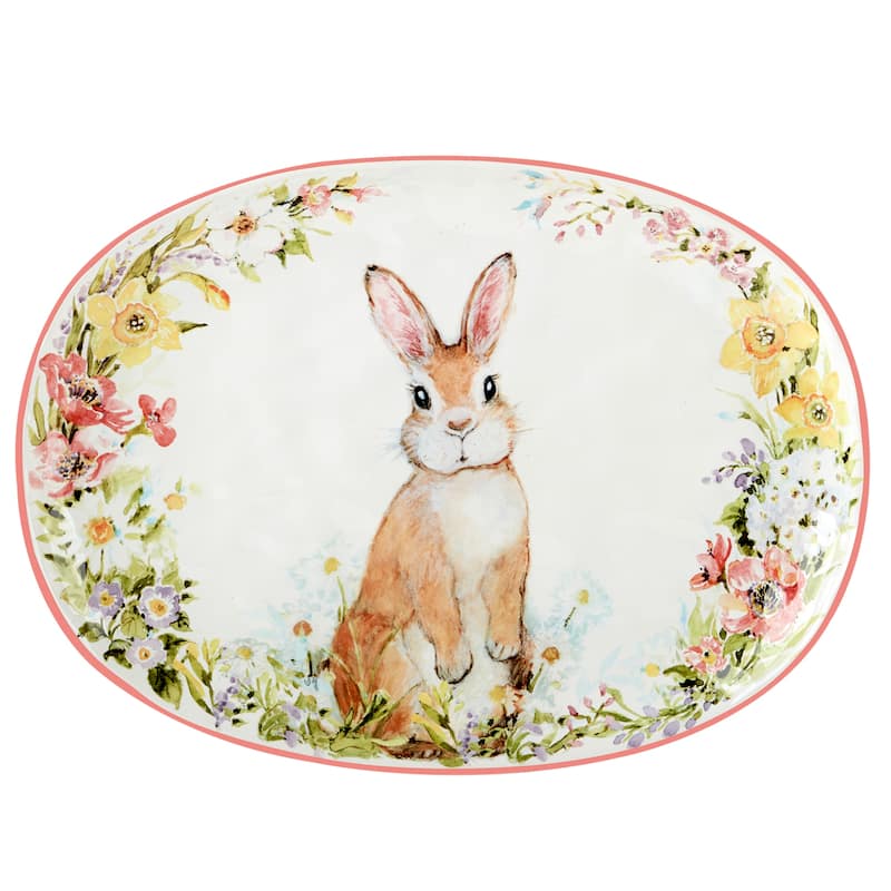 Certified International Easter Garden Oval Platter, 17" X 12.5" - 17" x 12.5" x 1.25"