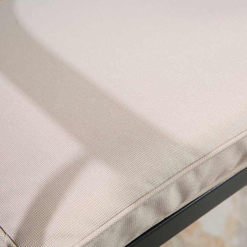 Patio Height Bar Chairs Outdoor Dining Chair with Beige Cushion