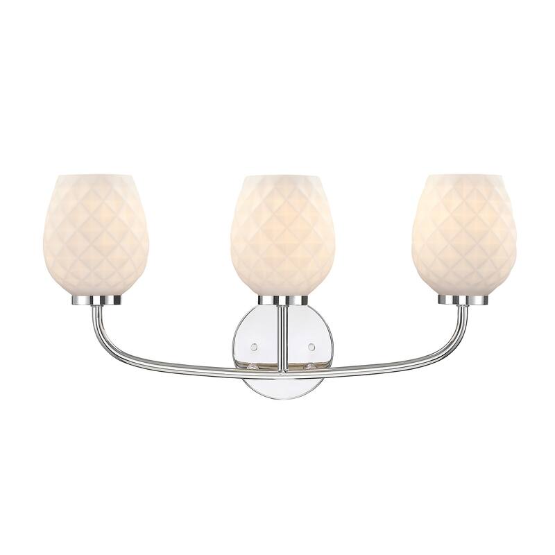Dita 23 in. 3-Light Polished Nickel Vanity Wall Light for Bathrooms - 5.25