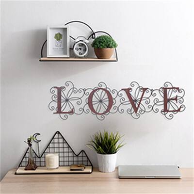 Adeco Modern Black Metal LOVE Wall Decor