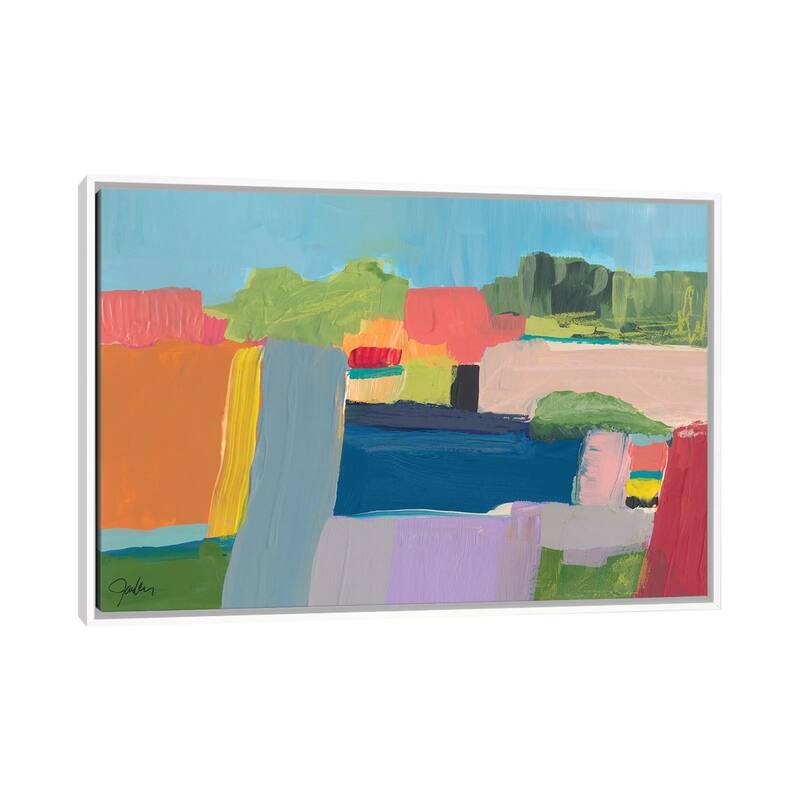 iCanvas "Small Town On a Hill III" by Jan Weiss Framed Canvas Print - White - 32x48