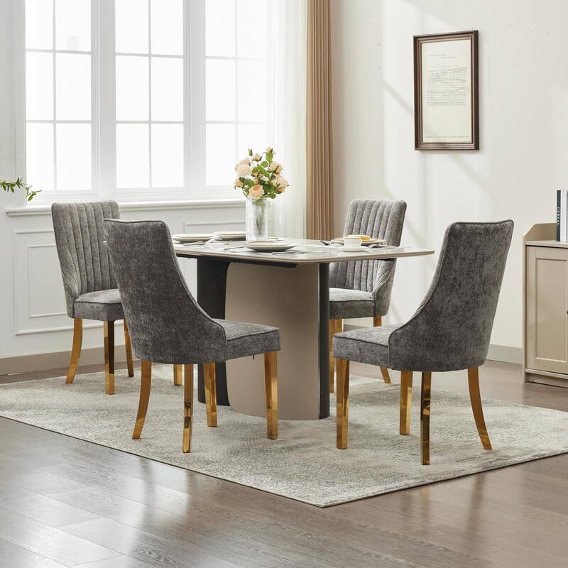 Rayon Cloth Flocking Chenille Dining Chairs
