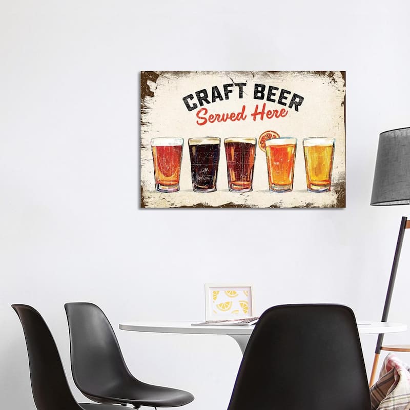 iCanvas "Craft Beer Lineup Vintage Sign" by The Whiskey Ginger Canvas Print - 26x40x1.5