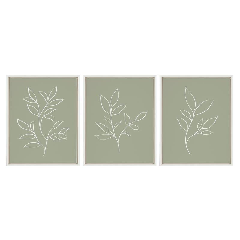 Kate and Laurel Sylvie Sage Framed Canvas by The Creative Bunch Studio