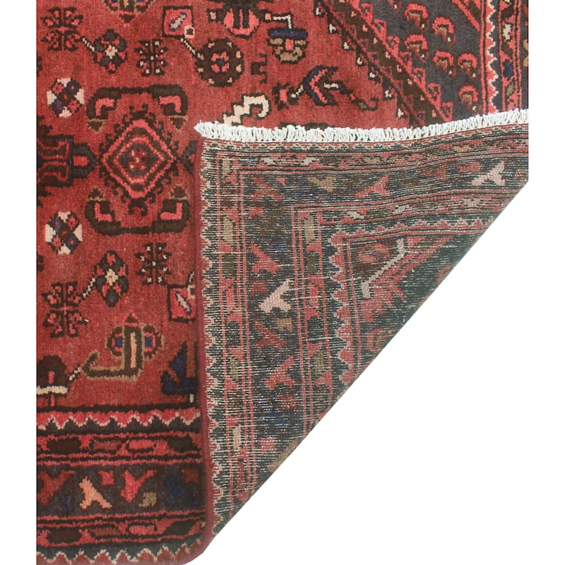 Fine Vintage Distressed Gisou Rust/Grey Runner - 3'3" x 9'10"