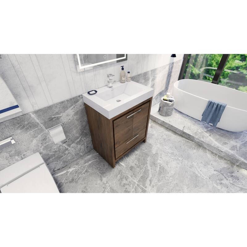Dove 30'' Freestanding Vanity with Reinforced Acrylic Sink