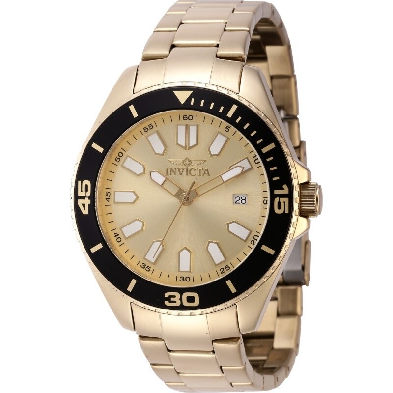 Invicta Men's 46317 Pro Diver Quartz VJ42 Gold Dial Watch