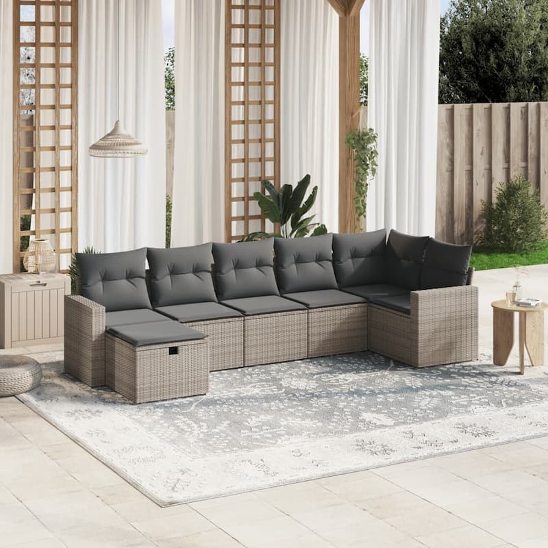 vidaXL Garden Sofa Set - Grey Large - form1