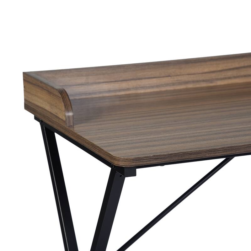 Homy Casa Modern Black Computer Desk, Metal Legs Office Writing Table