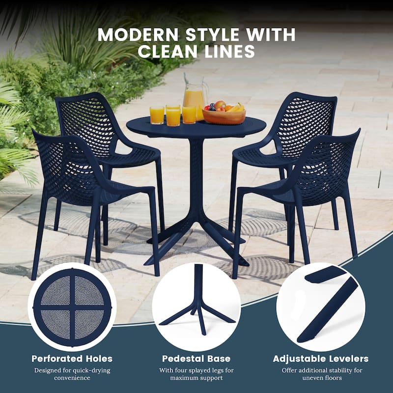 Frond and Form 4-Person Outdoor Round Dining Set