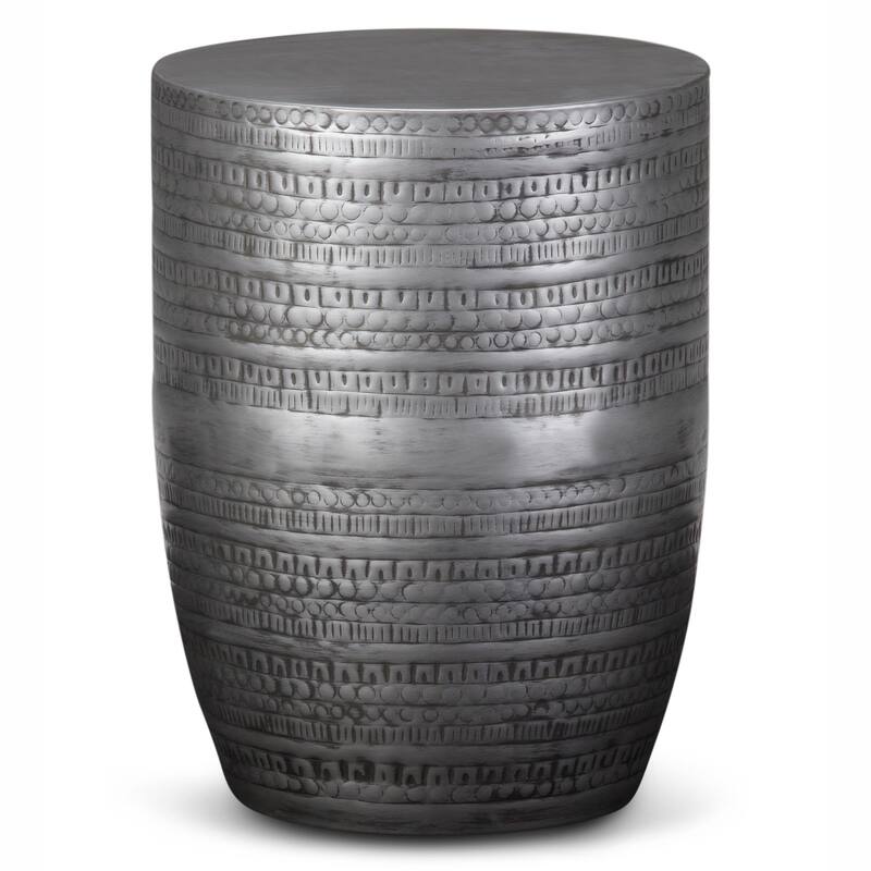 WYNDENHALL Jean 15" Wide Tribal Pattern Metal Accent Table & Assembled - 15"w x 15" d x 20" h