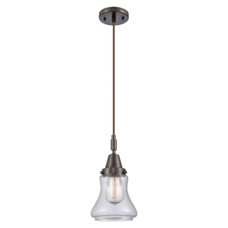 Innovations Lighting Downtown Urban - Caden Bellmont - 1 Light 7" Cord Hung Mini Pendant - Clear Shade/Oil Rubbed Bronze