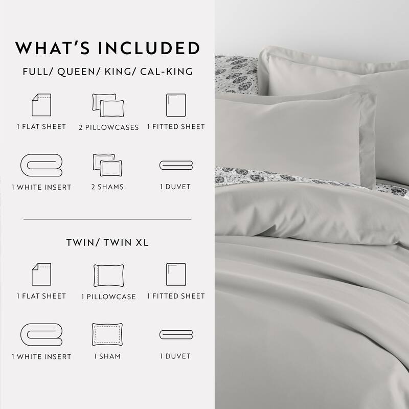 8pc Solid Duvet Bundle