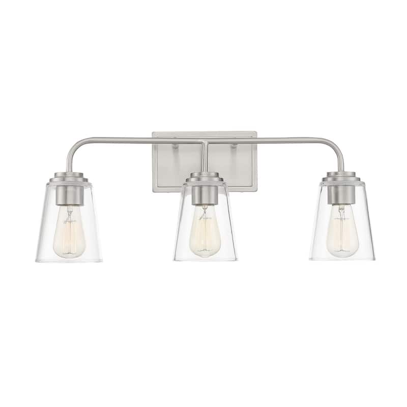 Meridian M80044 3 Light 24" Wide Bathroom Vanity Light with Tapered - Brushed Nickel
