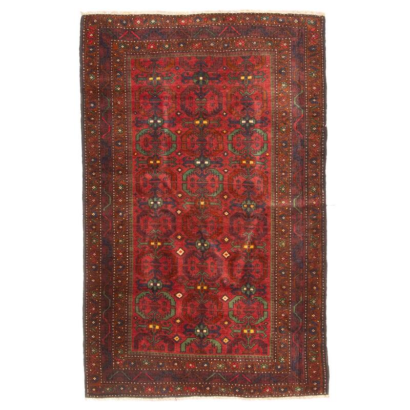ECARPETGALLERY Hand-knotted Teimani Red Wool Rug - 2'11 x 4'7