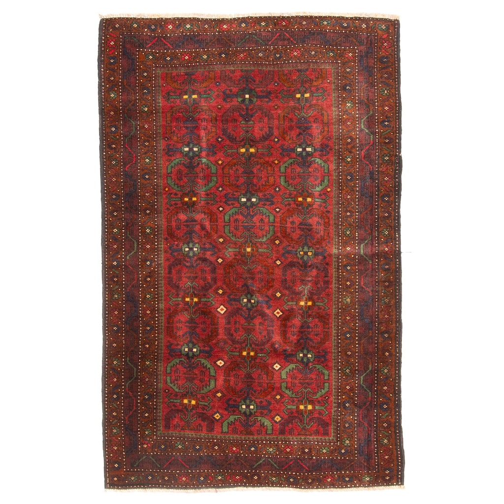 ECARPETGALLERY Hand-knotted Teimani Red Wool Rug - 2'11 x 4'7