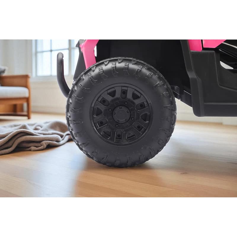12V Kids Electric Ride On UTV Car with Remote Control, Battery Powered Toy Vehicle with Seat Belt & LED Lights, Ages 3-6