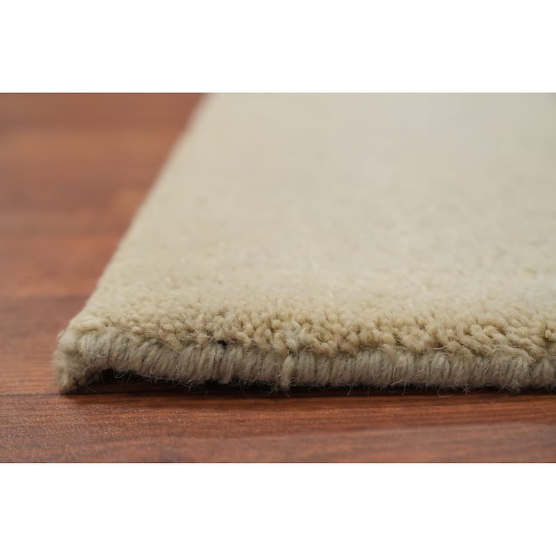 Hand Knotted Oriental 100% Wool Carpet Modern Solid Beige & Ivories Gabbeh Area Rug - 6' 1'' X 4' 0''
