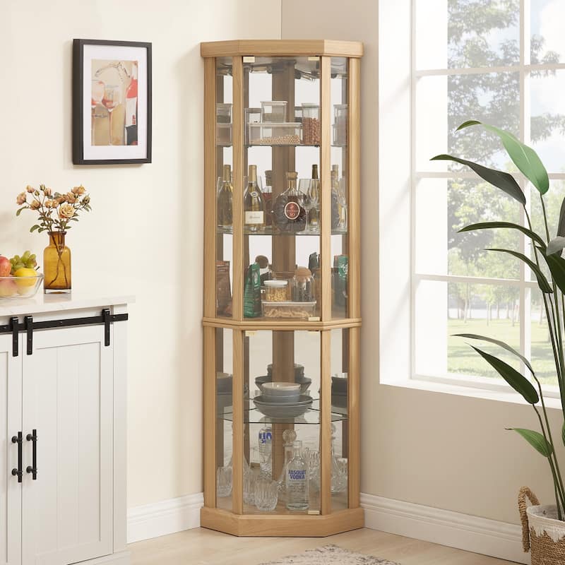 Lighted Corner Curio Cabinet