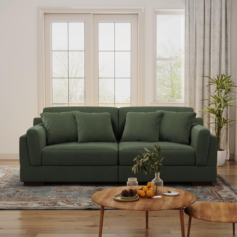 90.2"W Corduroy Upholstered Living Room Sofa