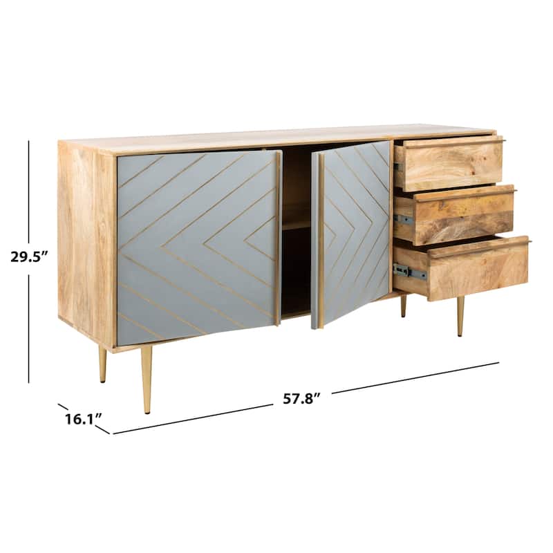 SAFAVIEH Home Titan Inlayed Cement Sideboard - 58"W x 16"D x 30"H