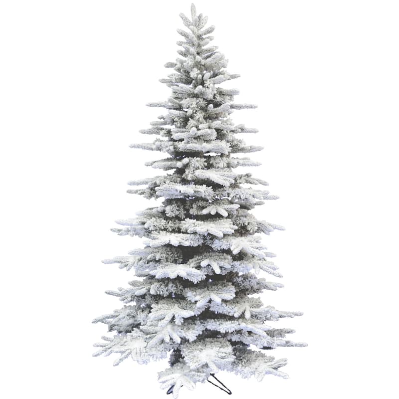 Fraser Hill Farm 6.5-Ft. Flocked Mountain Pine Christmas Tree - 6.5 Foot