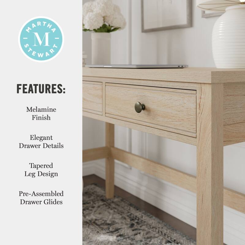 Martha Stewart Home Office Desk with 3 Drawers and Tapered Legs