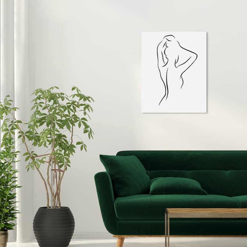 Wynwood Studio Fashion and Glam Figurative Woman VI Black and Modern & Contemporary Wall Art Canvas Print - 24 x 20