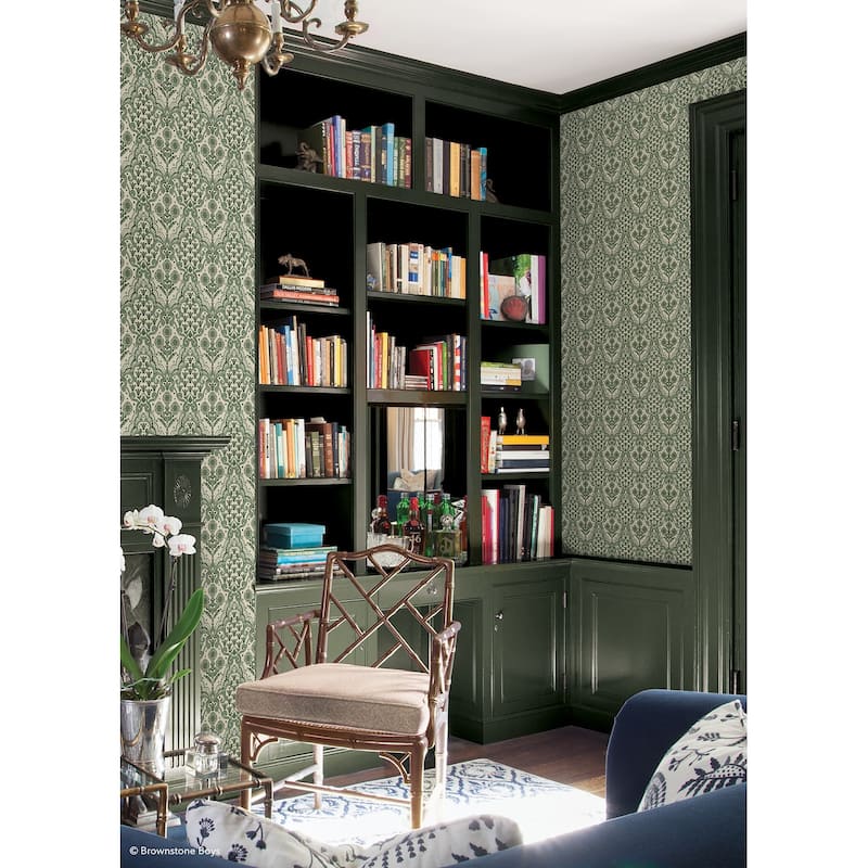 NuWallpaper Brownstone Boys Brownstone Blooms Forest Peel and Stick Wallpaper - N/A