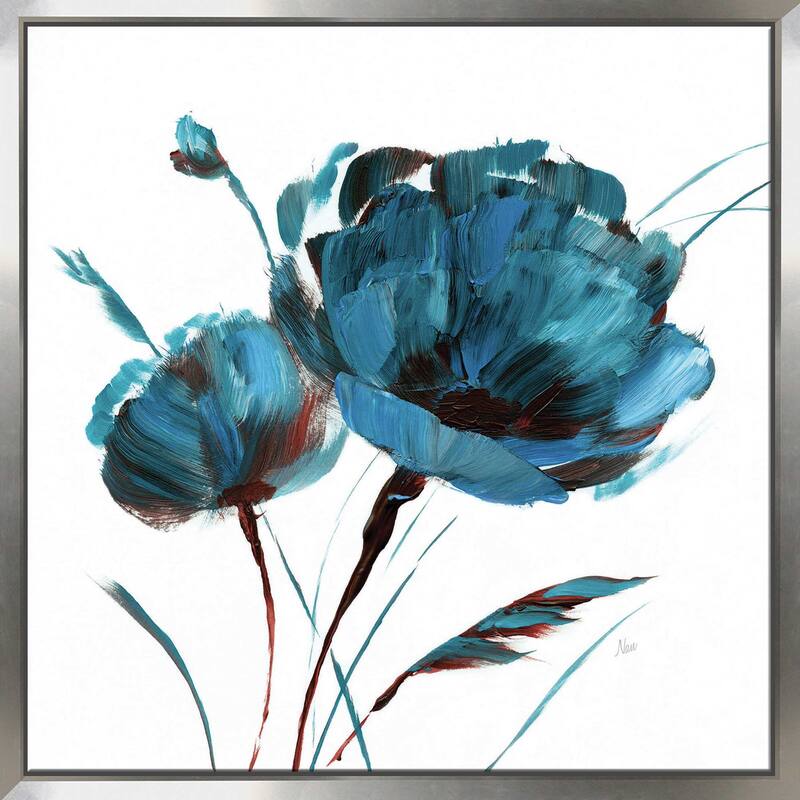 "Blue Poppy Splash I" by Nan Print on Floating Canvas
