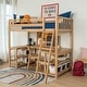 preview thumbnail 10 of 16, Scandinavian Twin Loft Bed with Wraparound Desk & Shelves Blonde