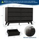 preview thumbnail 9 of 12, 6-Drawer Dresser for Bedroom, 47.2" Wide Mid Century Chest of Drawers, Wooden Dresser TV Stand, Vintage Dressers