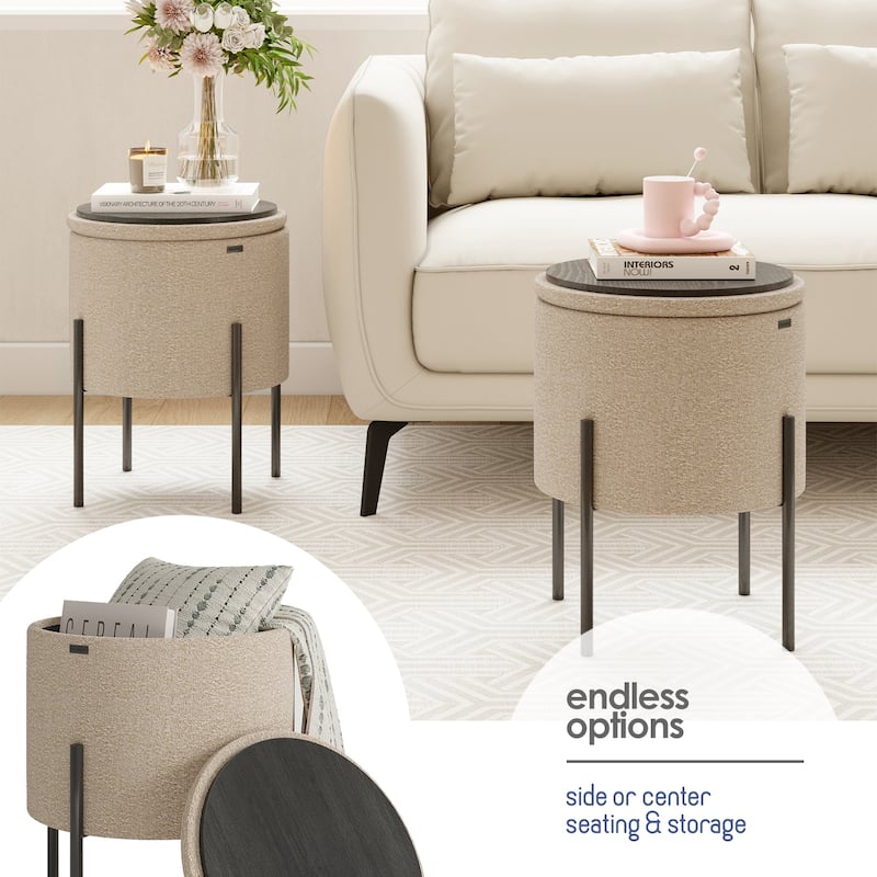 Empyrean Round Ottoman with Storage