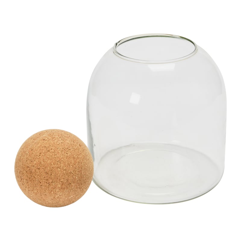 Glass Jar w/ Cork Ball Lid