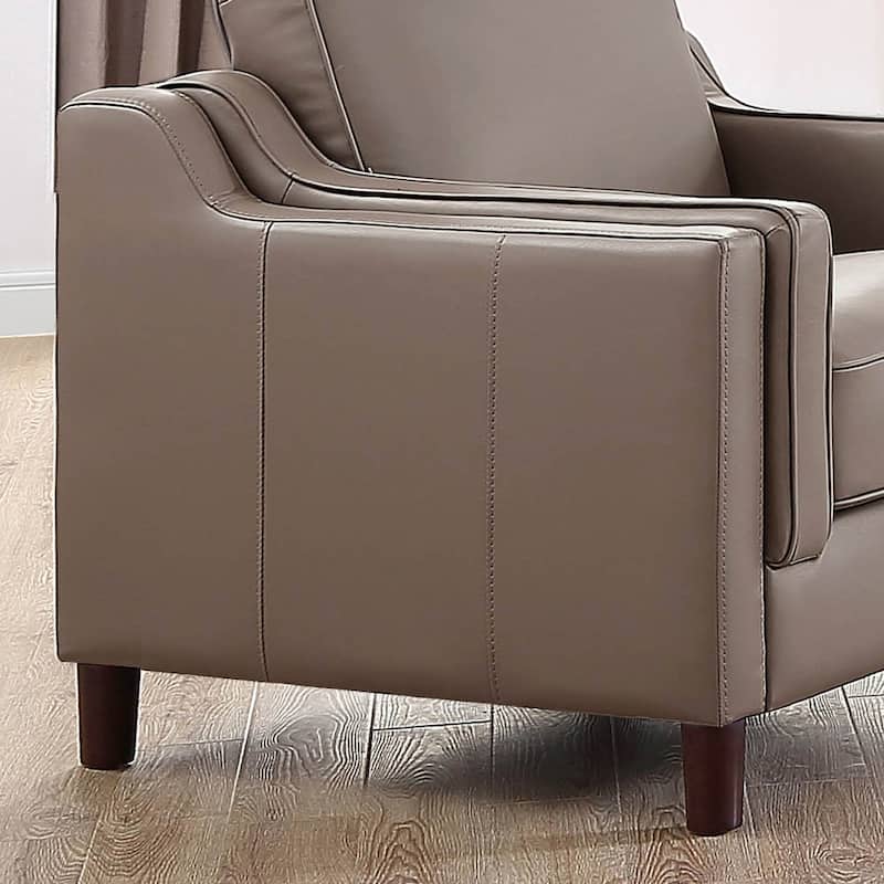 Hydeline Bella Top Grain Leather Chair With Feather, Memory Foam and Springs