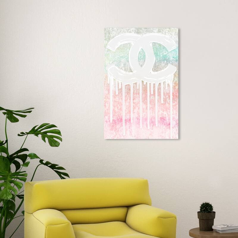 Wynwood Studio Canvas Fashion and Glam DrDripping Candy Coco Pink and Pastel Pink Modern & Contemporary Wall Art Canvas Print - 30 x 20