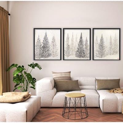 'Monoscape XXVIII' 3 Piece Wrapped Canvas Wall Art Set by Karen Biery