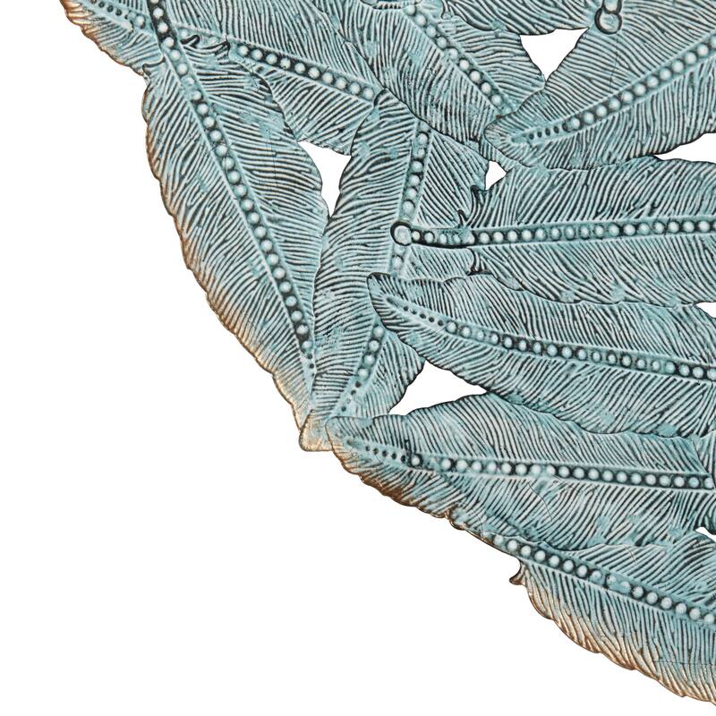 Madison Park Rosalie Textured Feather 3-piece Metal Disc Wall Decor Set