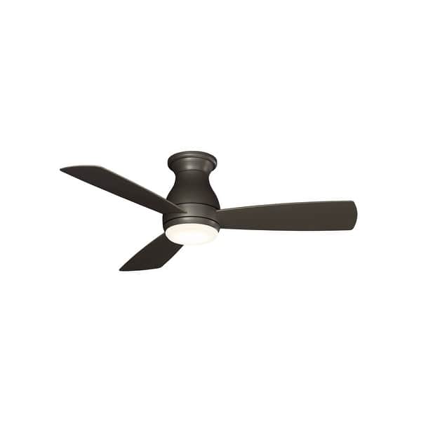 slide 2 of 7, Fanimation Hugh 44 inch Indoor/Outdoor Flush Mount Ceiling Fan with LED Light Kit and Remote - Matte Greige
