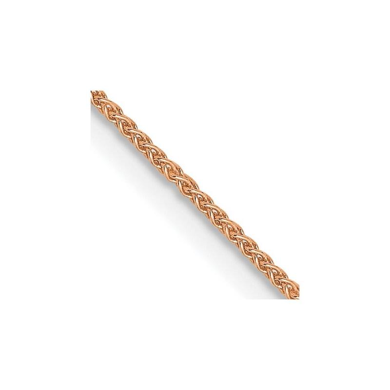 Curata 14k Rose Gold 0.8mm Baby Wheat Chain Necklace (Lobster) Options: 16 18 20