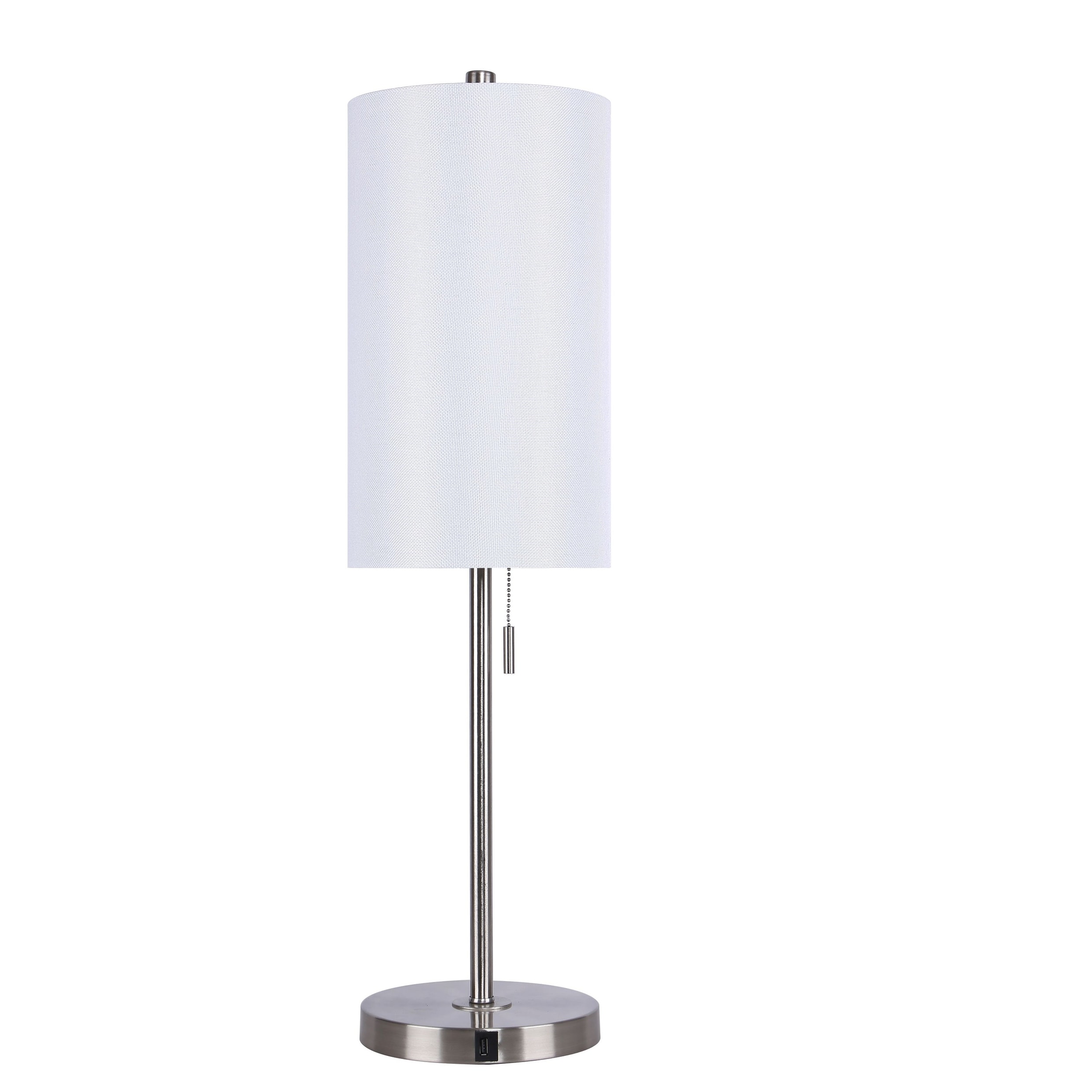 Shop Porch Den Rembrandt Fabric Drum Shade Candlestick Base Table Lamp With Usb Port Overstock 30321705