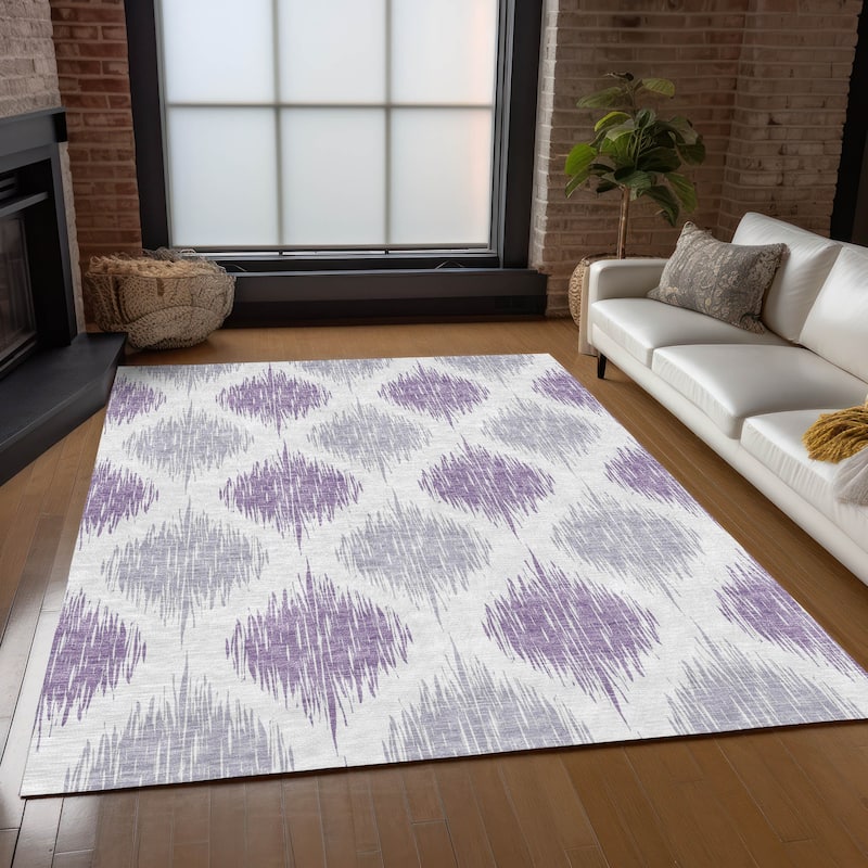 Machine Washable Indoor/ Outdoor Chantille Geo Contemporary Rug