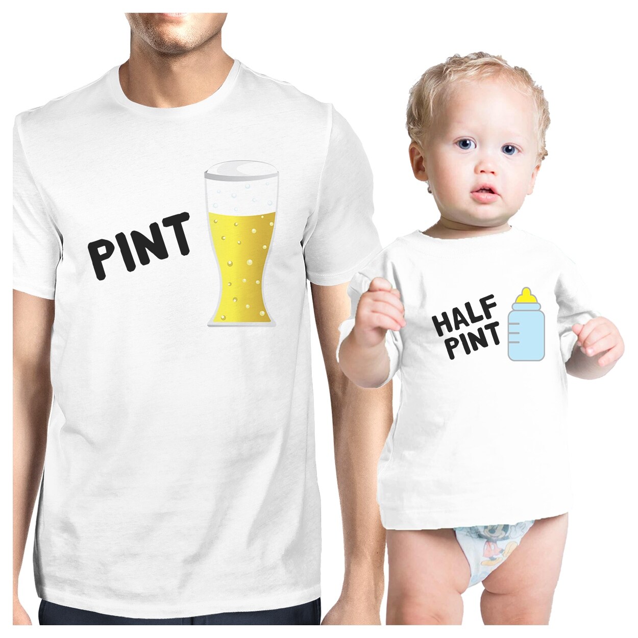 Shop Pint Beer Half Pint Milk Dad And Baby Matching Graphic Tee