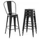 preview thumbnail 2 of 17, Costway Set of 4 High Back Metal Stool 30'' Seat Bar Height Industrial Black